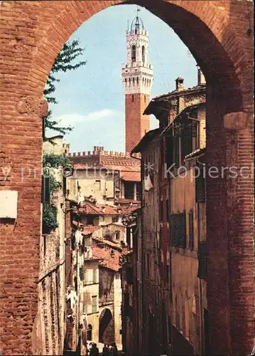 Siena La Torre del Mangia dall Arco di San Giuseppe Kat. Siena