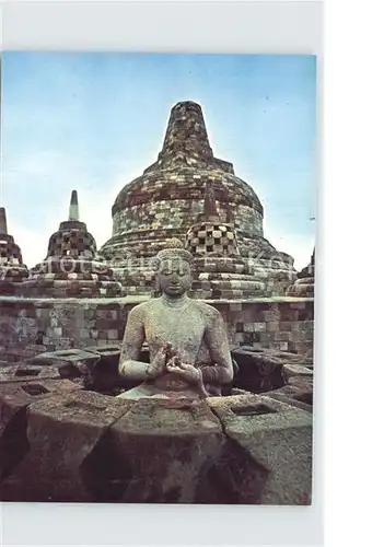 Borobudur Open stupa with a Buddha