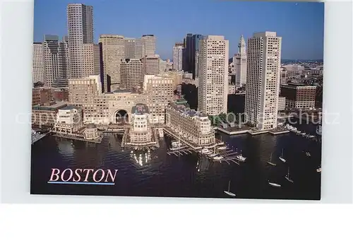 Boston Massachusetts Harbor Skyline aerial view Kat. Boston