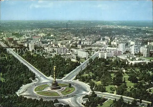 Tiergarten Berlin Siegessaeule Hansaviertel Fliegeraufnahme Kat. Berlin