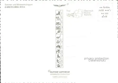Ellmau Tirol Sommer und Wintererholungsort Bergdorf Fliegeraufnahme Kat. Ellmau