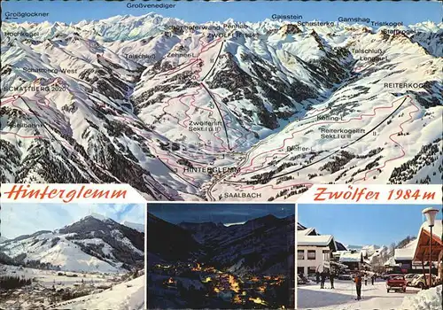 Hinterglemm Saalbach Skigebiet uebersichtskarte Zwoelfen