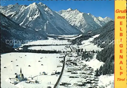 Elbigenalp Wintersportplatz Alpenpanorama Fliegeraufnahme Kat. Elbigenalp Lechtal Tirol