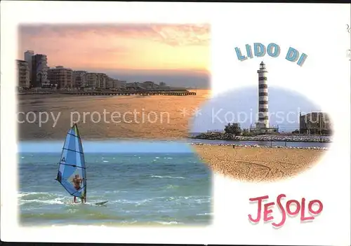 Lido di Jesolo Hotels am Strand Windsurfen Leuchtturm Kat. Italien