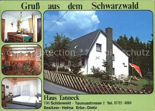 Schoenwald Schwarzwald Haus Tanneck Kat. Schoenwald im Schwarzwald