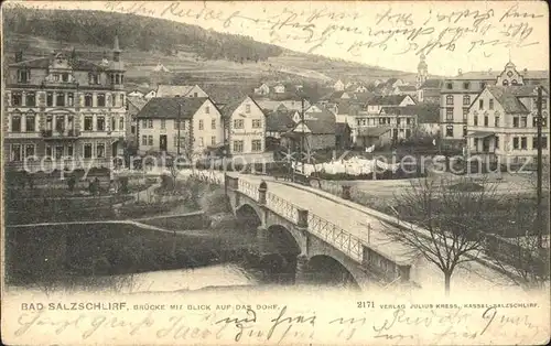 Salzschlirf Bad Dorfblick mit Bruecke Kat. Bad Salzschlirf