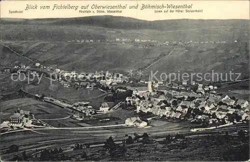 Oberwiesenthal Erzgebirge Blick vom Fichtelberg Sporthotel Boehmisch Wiesenthal Kat. Oberwiesenthal