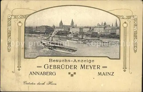 Mainz Rhein Teilansicht Dampfer