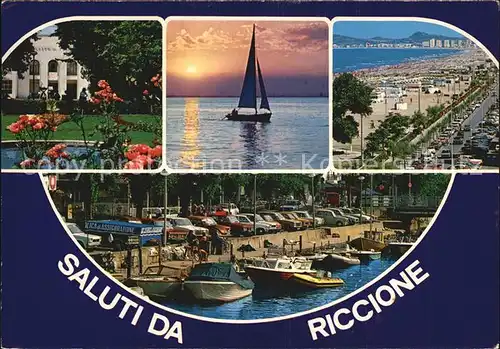 Riccione Riviera Adriatica Segelboot Abendsonne Strand Hafen