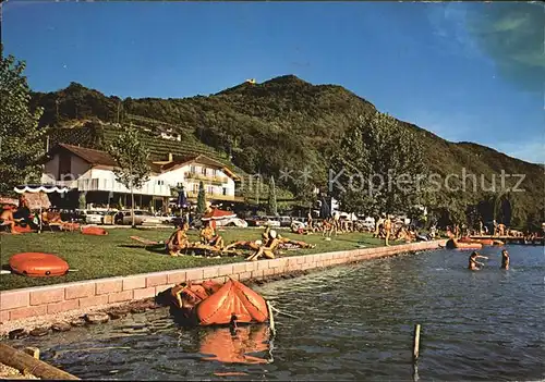 Kaltern Weinstrasse Tirol Gasthof Luggin Kalterersee Badestrand Kat. 