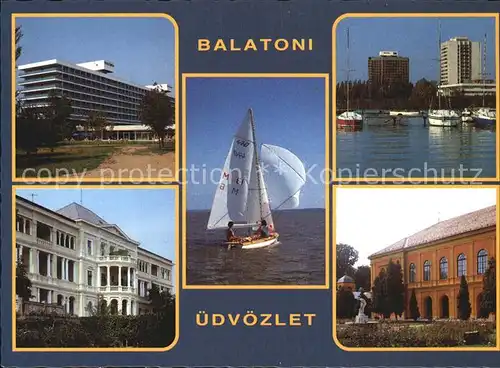 Balatonfuered Teilansichten Ferienort am Plattensee Hotels Hafen Segeln Kat. Ungarn