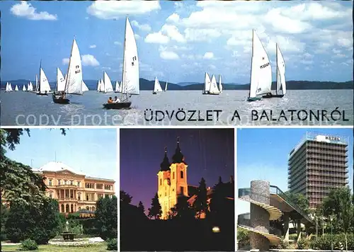 Balaton Plattensee Segelregatta Hotel Kirche Kat. Ungarn