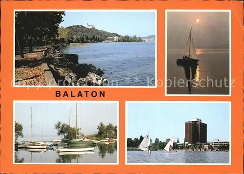 Balaton Plattensee Uferpromenade Sonnenuntergang Segeln Windsurfen Hotel Kat. Ungarn