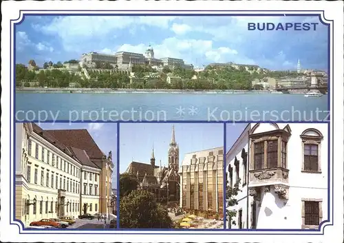 Budapest Donau Palast Gebaeude Erker Kirche Kat. Budapest