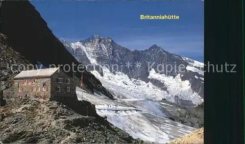 Saastal Britanniahuette Dom Lenzspitze Kat. Saas Fee