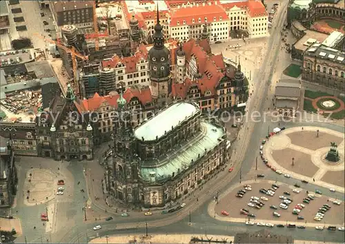 Dresden Fliegeraufnahme Hofkirche und Schloss Kat. Dresden Elbe