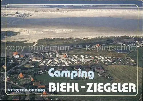 St Peter Ording Fliegeraufnahme mit Camping Biel Ziegeler Kat. Sankt Peter Ording