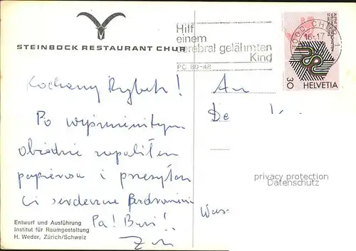 Chur GR Steinbock Restaurant Kat. Chur