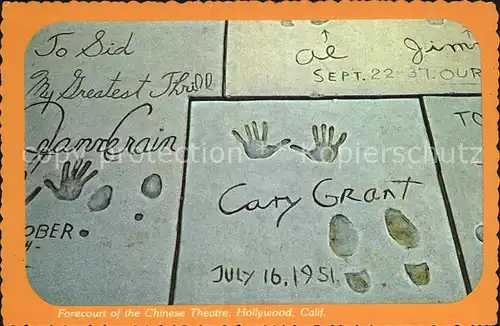 Hollywood California Footprints of the Stars Cary Grant Kat. Los Angeles United States