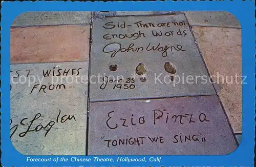 Hollywood California Forecourt of Chinese Theatre Footprints of Stars John Wayne Kat. Los Angeles United States