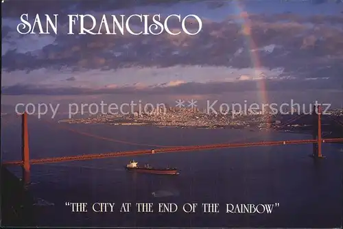 San Francisco California Golden Gate Bridge with Rainbow Kat. San Francisco