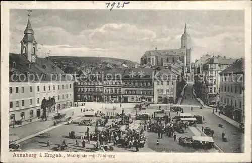 Annaberg Buchholz Erzgebirge Marktplatz mit Poehlberg Kat. Annaberg