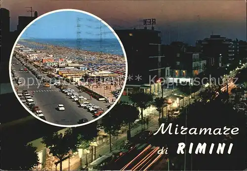 Miramare di Rimini  Uferstrasse Strand Nachtaufnahme Kat. Rimini