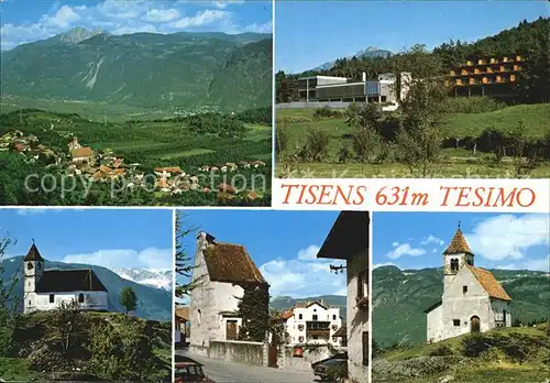 Tisens Merano Suedtirol Panorama Hotel Kirche Ortspartie Kat. Merano