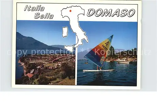 Domaso Panorama Comersee Windsurfen Kat. Italien