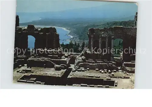 Taormina Sizilien Teatro greco Griechisches Theater Antike Staette Kat. 