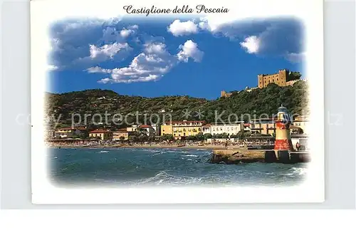 Castiglione della Pescaia Scorcio panoramico Leuchtturm Strand Burg