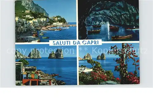 Capri Hafen Kueste Faraglioni Grotte Kat. Golfo di Napoli