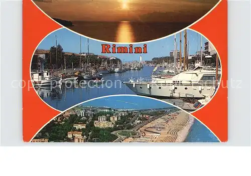Rimini Hafen Yachten Sonnenuntergang Fliegeraufnahme Kat. Rimini