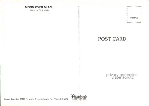 Miami Florida Moon over Miami Kat. Miami
