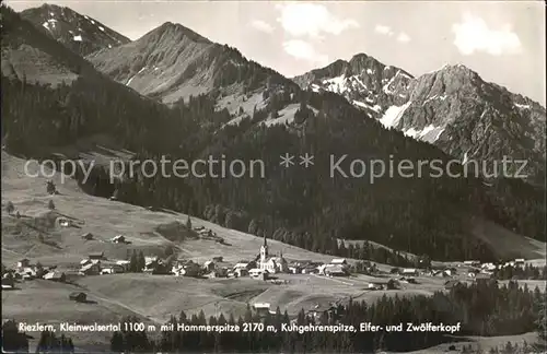 Riezlern Kleinwalsertal Vorarlberg mit Hammerspitze Kuhgernespitze Kat. Mittelberg