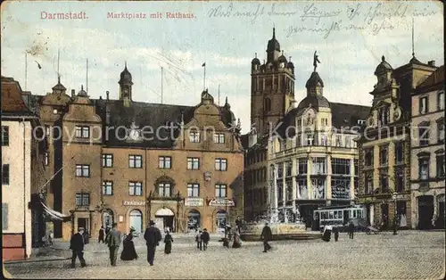 Darmstadt Marktplatz mit Rathaus Kat. Darmstadt