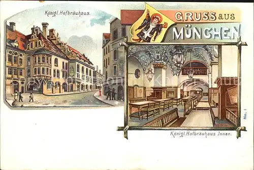 Muenchen Koenigl Hofbraeuhaus Inneres Kat. Muenchen