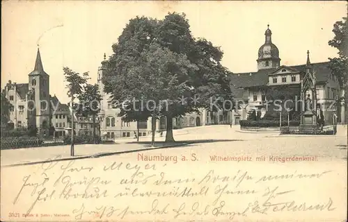 Naumburg Saale Wilhelmsplatz mit Kriegerdenkmal Kat. Naumburg