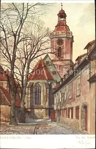 Weissenburg Bayern Kirche Kuenstlerkarte Kat. Weissenburg i.Bay.