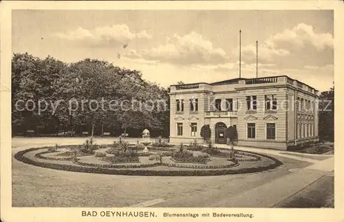 Bad Oeynhausen Blumenanlage mit Badeverwaltung Kat. Bad Oeynhausen
