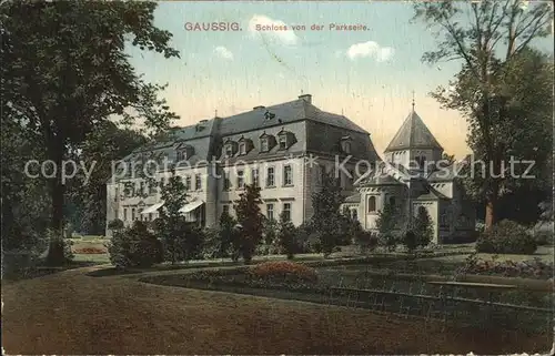 Gaussig Schloss Parkseite Kat. Doberschau Gaussig