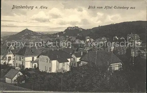 Blankenburg Harz Blick vom Hotel Eichenberg Kat. Blankenburg