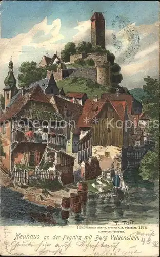 Neuhaus Pegnitz Burg Veldenstein Kuenstlerkarte Kat. Neuhaus a.d.Pegnitz