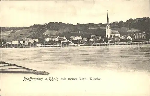 Pfaffendorf Koblenz Rheinpartie mit neuer kath Kirche Kat. Koblenz