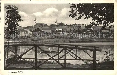 Baumholder Nahe Holzbruecke Blick ueber die Nahe Kat. Baumholder