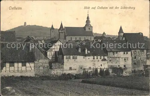 Ostheim Rhoen Ortsansicht mit Kirche und Lichtenburg Kat. Ostheim v.d.Rhoen