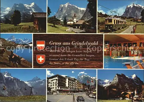 Grindelwald Bergbahn Schwimmbad Ortspartie Kat. Grindelwald