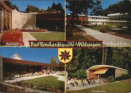 Bad Reinhardsquelle Kurmittelhaus mit Hallenbad Musikpavillon Wandelhalle Kat. Bad Wildungen