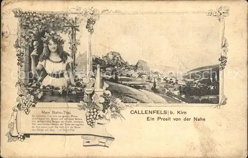 Kallenfels Ein Prosit von der Nahe Weinprinzessin Panorama Nahetal Kat. Kirn
