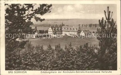 Bad Duerrheim Erholungsheim der Reichsbahn Betriebskrankenkasse Karlsruhe Kat. Bad Duerrheim